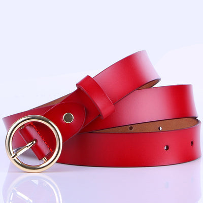 Cinturón de Cuero Retro para Mujer con Hebilla Redonda - Versátil y Elegante - Image 10