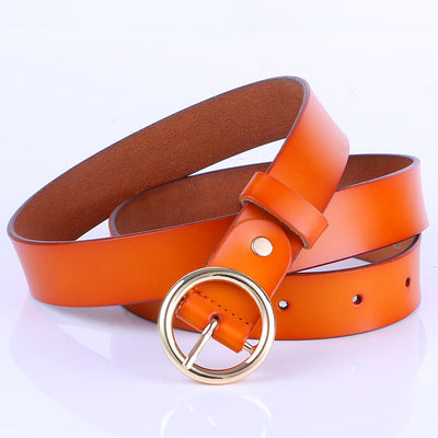 Cinturón de Cuero Retro para Mujer con Hebilla Redonda - Versátil y Elegante - Image 7