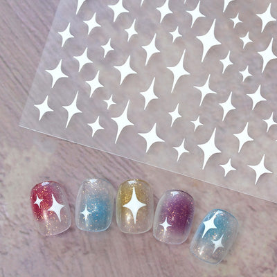 Stickers de Uñas Mariposa Rosa con Relieve Blanco y Negro - Image 16