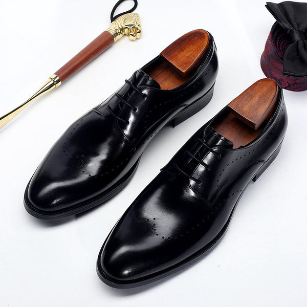 Zapatos de Cuero Tallados a Mano para Hombre - Talla Grande