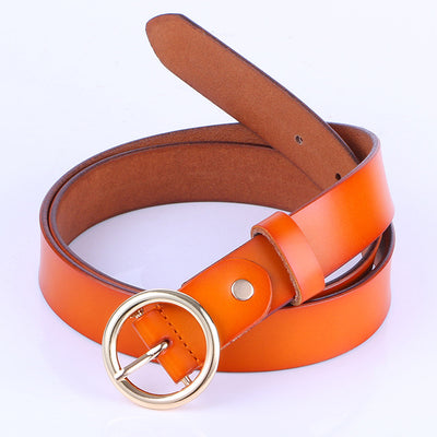 Cinturón de Cuero Retro para Mujer con Hebilla Redonda - Versátil y Elegante - Image 5