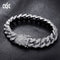 Amazon cross-border European and American Hip hop accessories men's bracelet Cuban chain Plateado 7 inches