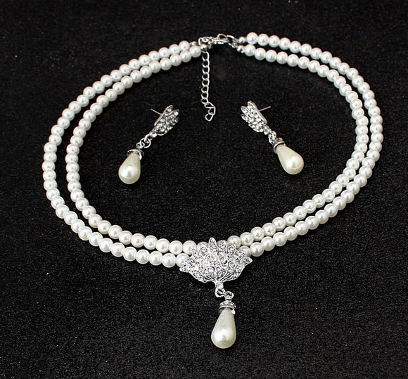 Conjunto de Joyería Nupcial: Collar y Pendientes Aleación para Novia