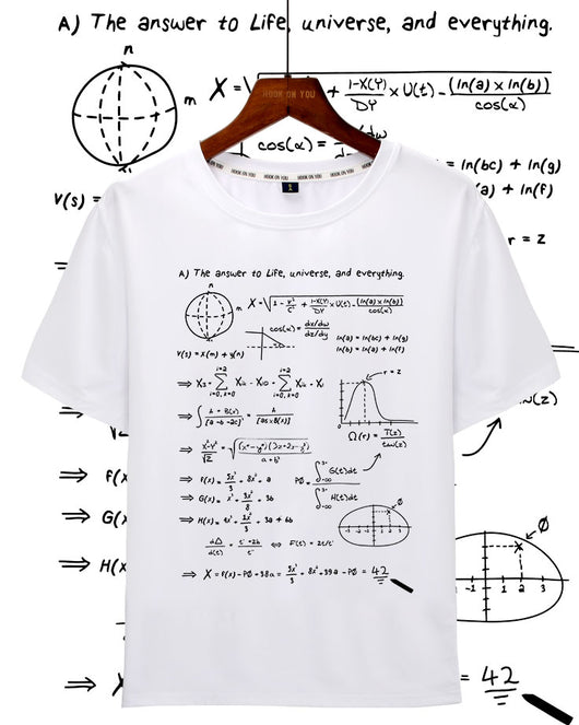 Camiseta Casual con Estampado de Fórmula Geométrica - Image 2
