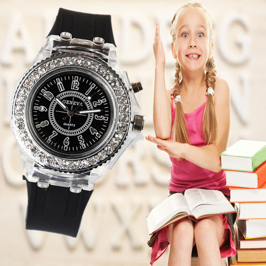 Reloj Deportivo Geneva Unisex con Cristal Luminoso y Correa de Silicona