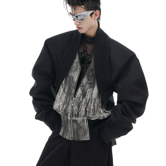 Chaqueta Desmontable de Dos Piezas con Diseño Deconstruido