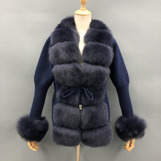 Cardigan Tejido para Mujer con Cuello de Zorro Desmontable - Otoño e Invierno - Image 12