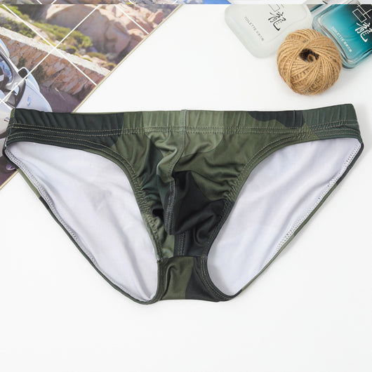 Calzón Triangular de Seda Helada con Diseño Camuflaje