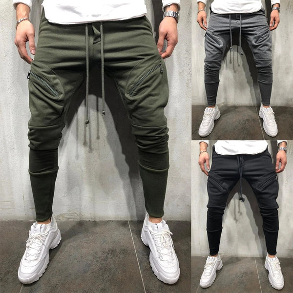 Pantalones Deportivos Casuales con Cierre para Hombre