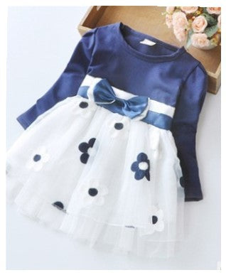 Vestido Infantil de Flores con Malla Puntitos Estilo Princesa - Image 5