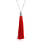 Colorful ethnic Estilo necklace Plateado Rojo