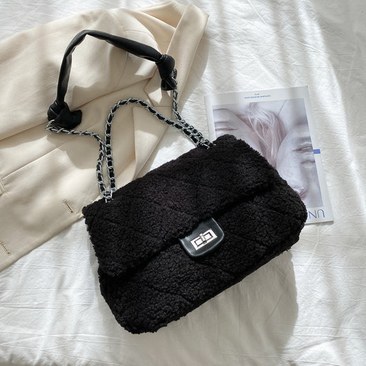 Bolso Mensajero Mujer Lana de Cordero Gran Capacidad - Image 11