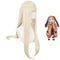 Peluca Anime con Flequillo Dorado Leche - Cosplay Premium