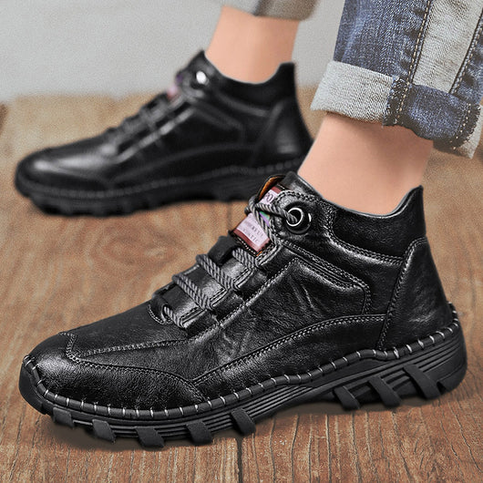 Botas Casuales para Hombre con Costura a Mano y Cuero Cálido - Image 12