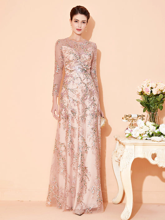 Vestido Largo Elegante con Mangas Largas para Eventos - Image 3