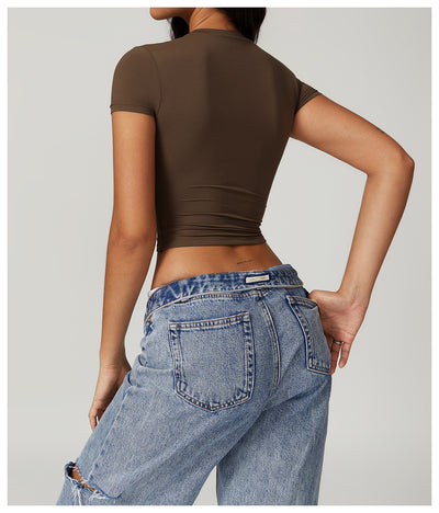 Top Deportivo Ajustado de Manga Corta para Yoga, Pilates y Running - Image 12