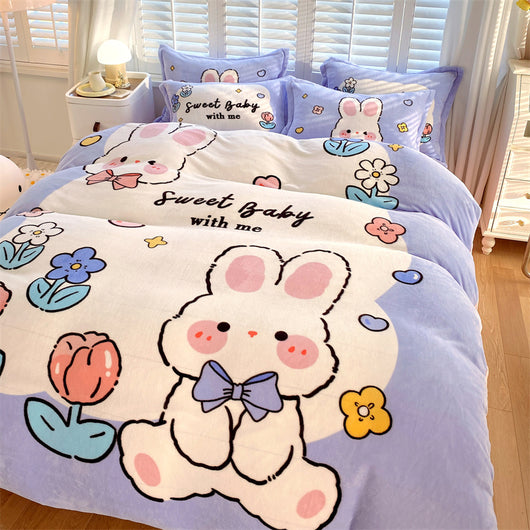 Juego de Cama Infantil de Terciopelo Suave con Diseño de Caricaturas - Image 33