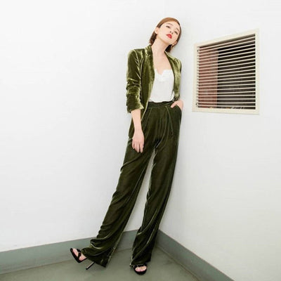 Traje Casual Elegante con Pantalón Ancho de Pierna Amplia - Image 2