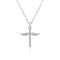 Angel Wings Cross Pendant Necklace For Woman With O Type Stainless Steel Chain Necklace Jewelry Gift Plateado 1PC