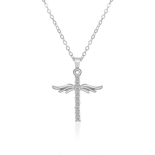 Collar Colgante Alas de Ángel con Cruz para Mujer - Acero Inoxidable - Image 6