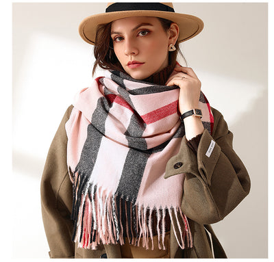 Bufanda de Imitación Cashmere con Rayas Suave - Abrigo Cálido y Elegante - Image 17