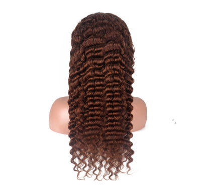 Peluca Frontal de Encaje Onda Profunda 180 Densidad Marrón Chocolate - Image 10