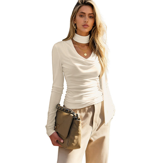 Blusa Base Entallada con Pliegues para Otoño e Invierno - Image 5