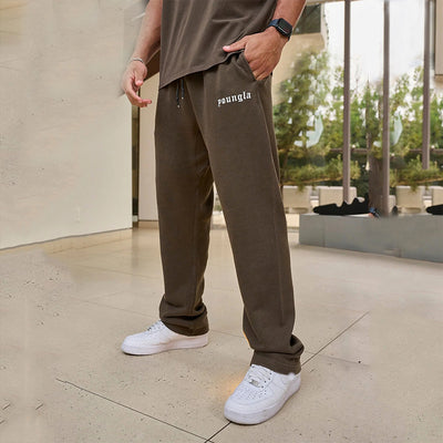 Pantalones Deportivos de Algodón para Hombre - Corte Recto Amplio y Cómodo
