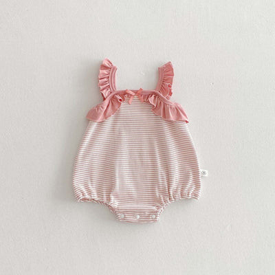 Jumpsuit Niña Verano Rayas con Volantes sin Mangas - Image 11
