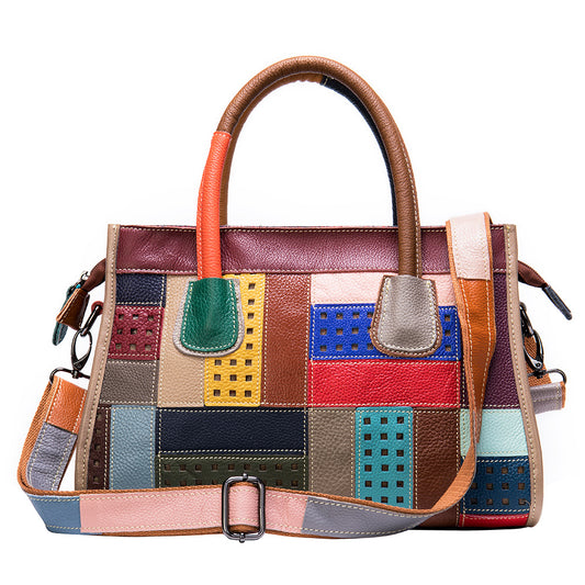 Bolso Patchwork de Cuero Genuino - Image 2