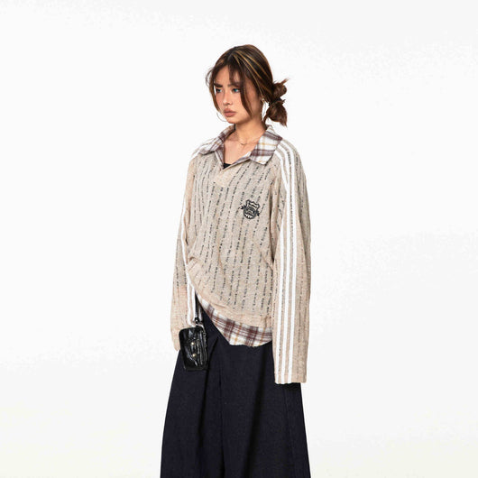Sudadera Oversized con Rayas Contrastadas y Costuras Decorativas - Image 9