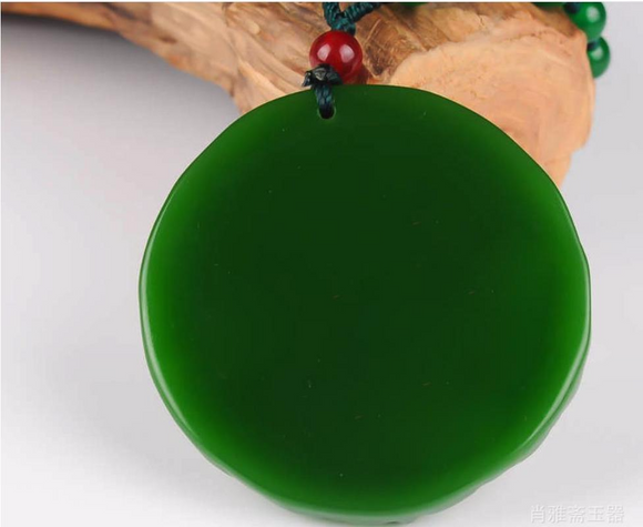 Colgante de Jade Hetian Verde Espinaca