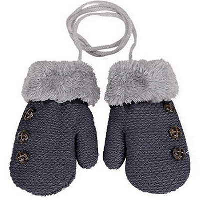 Guantes Infantiles de Punto con Forro de Terciopelo y Cordón - Image 12