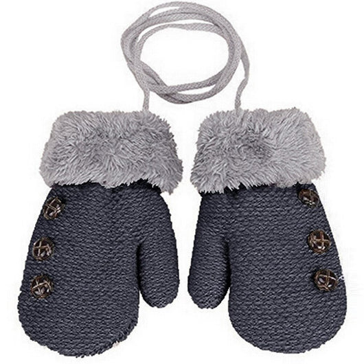 Guantes Infantiles de Punto con Forro de Terciopelo y Cordón - Image 12