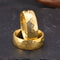 Anillo de Acero Damasceno Chapado en Oro 18K de 8mm