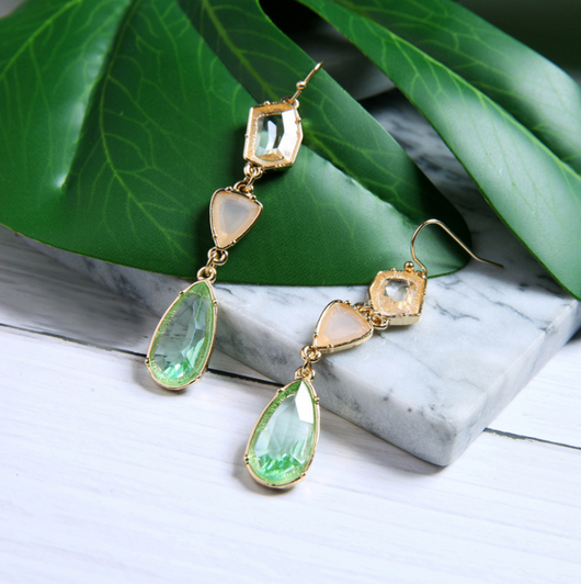 Aretes de Cristal Gema Aleación con Colgante Elegante - Joyería Moderna Estilo Europeo - Image 10