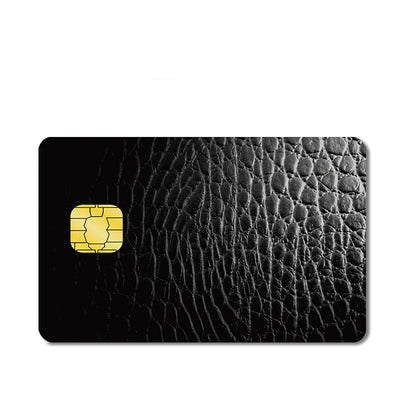 Black credit card skin with a crocodile texture and a gold EMV chip cutout, labeled "smart skin for Credit Card." - Image 9