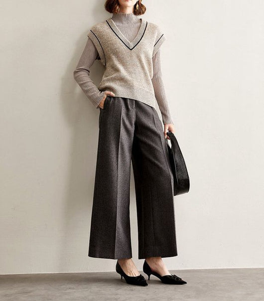 Chaleco de Lana Tejido Suelto Cuello en V - Diseño Versátil y Cómodo - Image 5