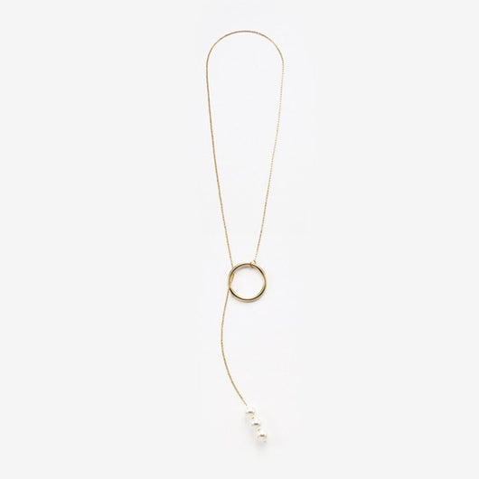 Cadena larga de suéter coreano con perlas elegantes - Image 3