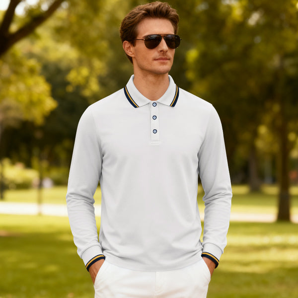 Polo Jacquard Casual para Hombre - Secado Rápido y Transpirable