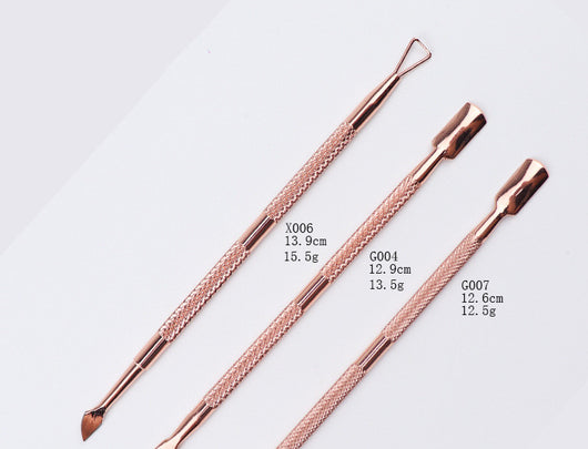 Set de Herramientas para Uñas en Acero Inoxidable Oro Rosado - Image 5