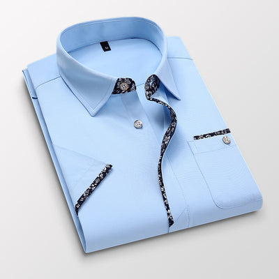 Camisa Casual Estilo Coreano Manga Corta Slim Fit Tallas Grandes Hombre - Image 4