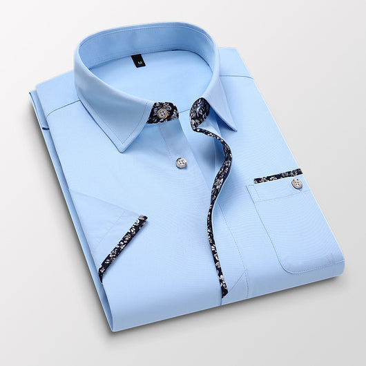 Camisa Casual Estilo Coreano Manga Corta Slim Fit Tallas Grandes Hombre - Image 4