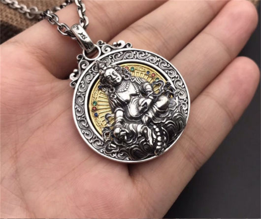 Colgante de Plata 925 con Mantra de Seis Caracteres y Bronce Giratorio - Image 11