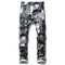 Men's Casual Slim Fit White Floral Print Pants