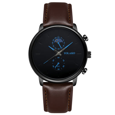Reloj de Pulsera Ultra Delgado para Hombre con Correa de Cuero - Image 3