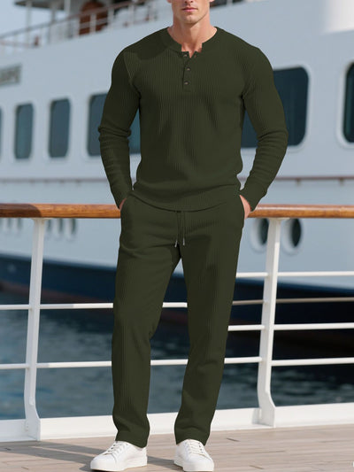 Conjunto de Pantalón y Camisa Casual de Manga Larga en Colores Sólidos - Image 16