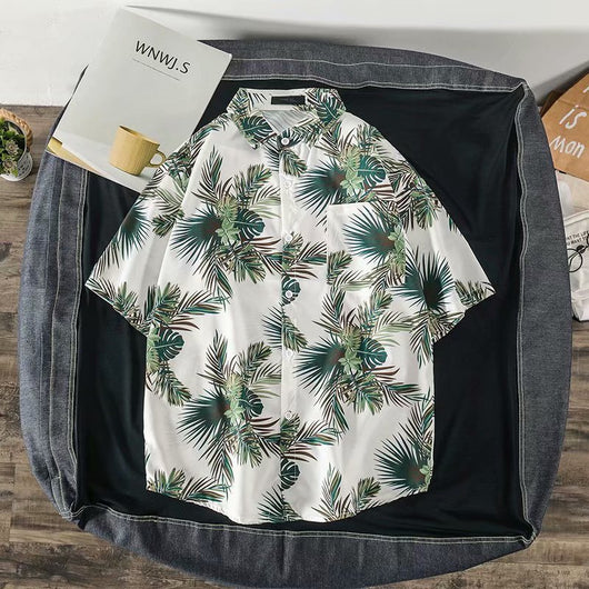 Camisa Suelta Estampada de Manga Corta para Hombre - Image 54
