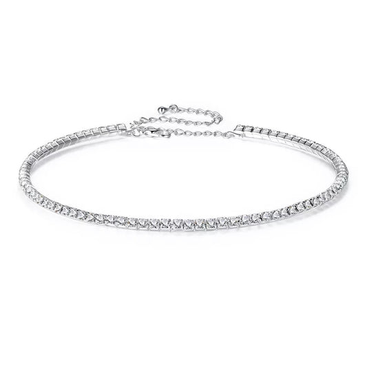 Collar Corto Choker de Cristal Dorado y Plateado para Mujer - Image 6