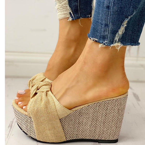 Sandalias con Moño Elegante